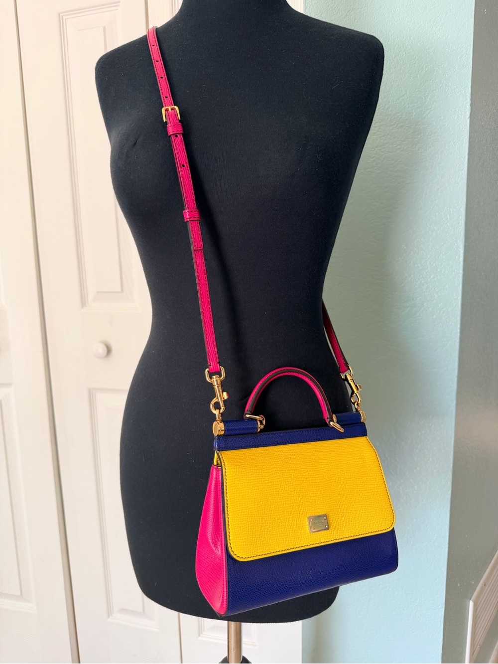 RARE Dolce & Gabbana Multicolor Leather Limited Edition Miss Sicily Bag